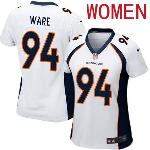 Women Denver Broncos #94 DeMarcus Ware White Nike Game NFL Jersey